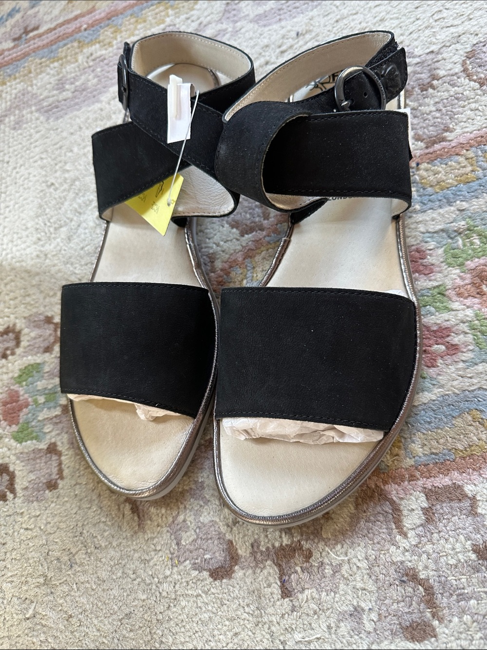 Fly London Cupido Black Sandals Womens Size 42 US 11 Ankle Strap Open Toe Shoe